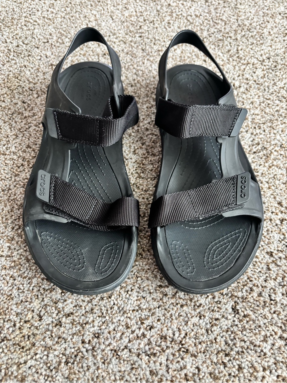CROCS Black Adjustable Strap Sport Sandals